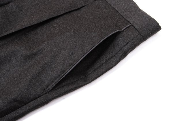 LANVIN collection Wool Tuck Pants Charcoal Brown Size 88