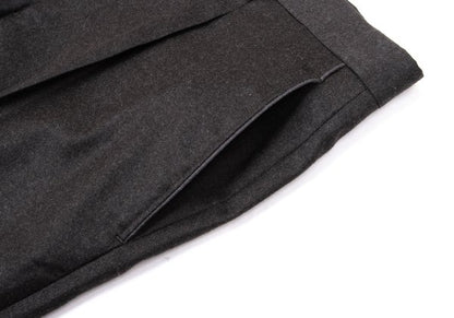 LANVIN collection Wool Tuck Pants Charcoal Brown Size 88