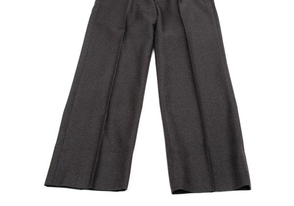 LANVIN collection Wool Tuck Pants Charcoal Brown Size 88
