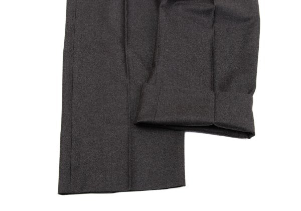 LANVIN collection Wool Tuck Pants Charcoal Brown Size 88