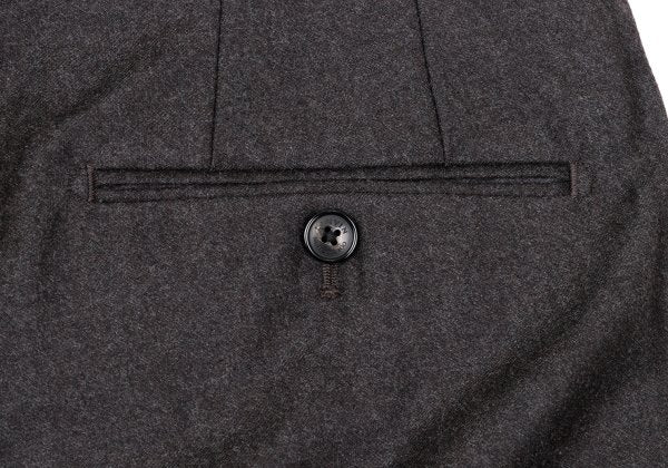 LANVIN collection Wool Tuck Pants Charcoal Brown Size 88