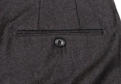 LANVIN collection Wool Tuck Pants Charcoal Brown Size 88