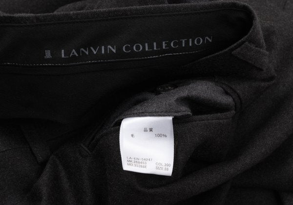 LANVIN collection Wool Tuck Pants Charcoal Brown Size 88