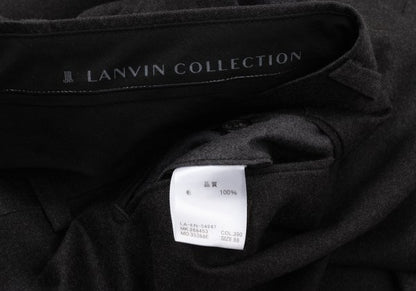 LANVIN collection Wool Tuck Pants Charcoal Brown Size 88