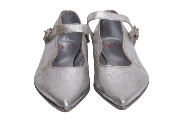 Y's Red Label Ankle Strap Sneakers Silver Size 24.5CM