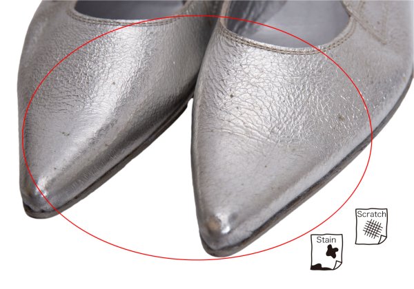 Y's Red Label Ankle Strap Sneakers Silver Size 24.5CM