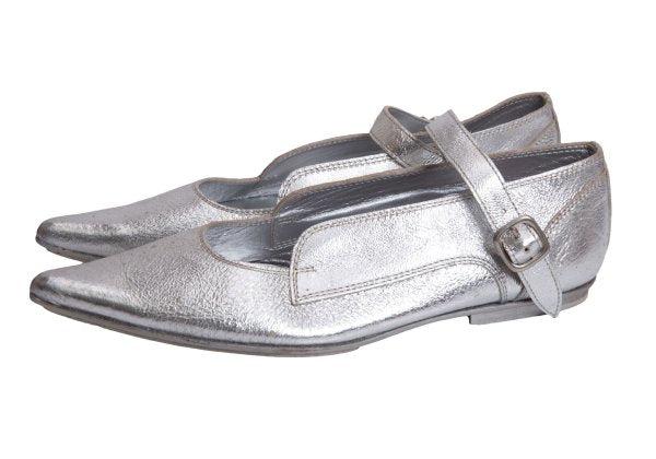 Y's Red Label Ankle Strap Sneakers Silver Size 24.5CM