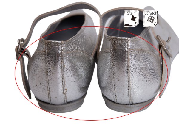 Y's Red Label Ankle Strap Sneakers Silver Size 24.5CM