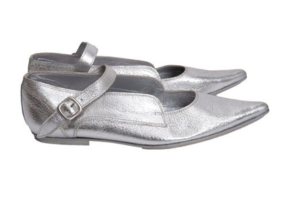 Y's Red Label Ankle Strap Sneakers Silver Size 24.5CM