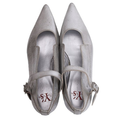 Y's Red Label Ankle Strap Sneakers Silver Size 24.5CM