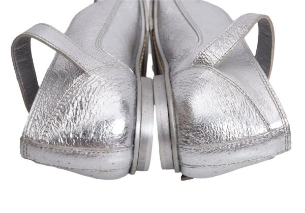Y's Red Label Ankle Strap Sneakers Silver Size 24.5CM