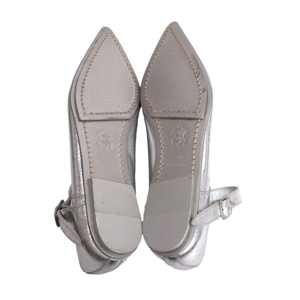 Y's Red Label Ankle Strap Sneakers Silver Size 24.5CM