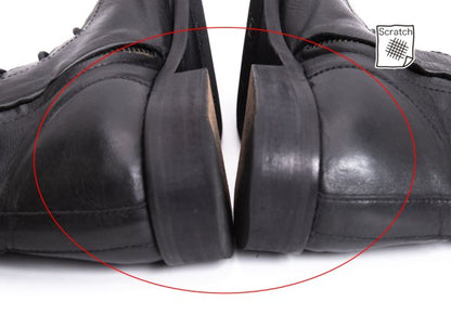 Y's Open Toe Leather Boots Black Size 23.5CM