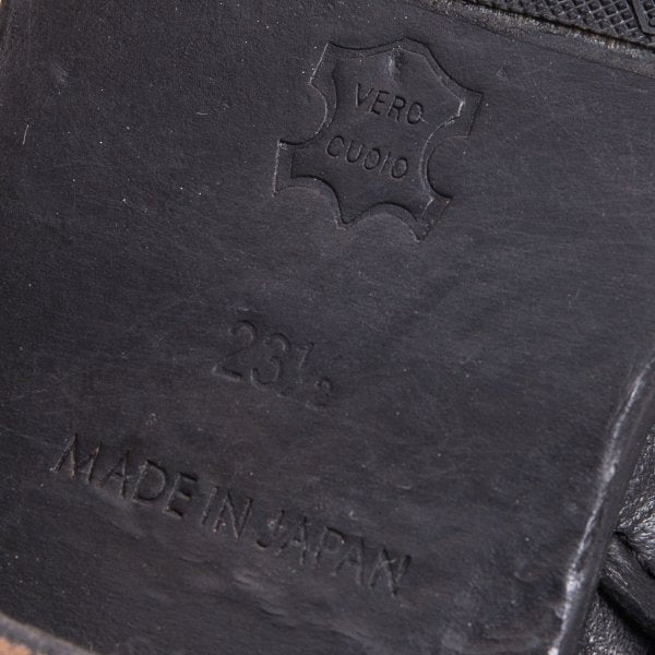Y's Open Toe Leather Boots Black Size 23.5CM