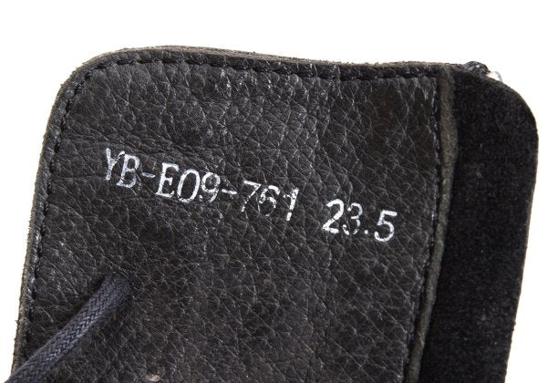 Y's Open Toe Leather Boots Black Size 23.5CM