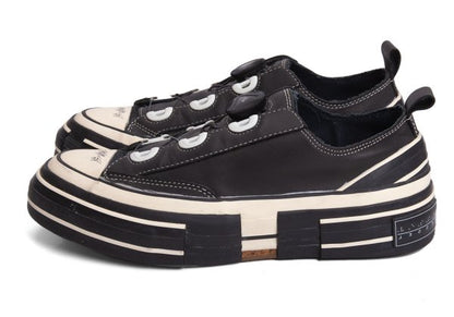 Y's x xVessel Dial Lace-Up Leather Sneakers Black Size 25CM