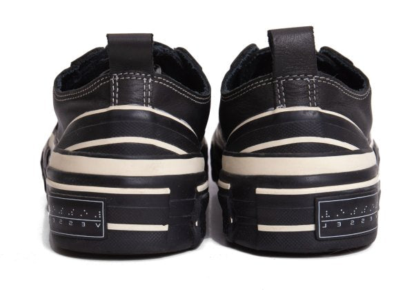 Y's x xVessel Dial Lace-Up Leather Sneakers Black Size 25CM