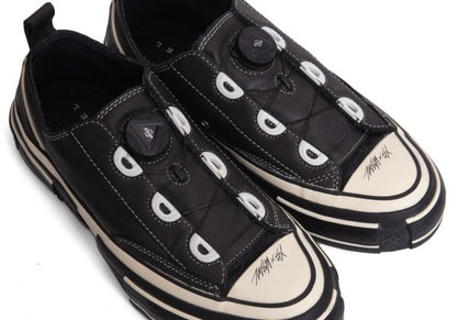 Y's x xVessel Dial Lace-Up Leather Sneakers Black Size 25CM