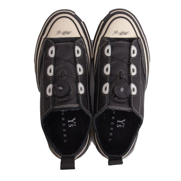Y's x xVessel Dial Lace-Up Leather Sneakers Black Size 25CM