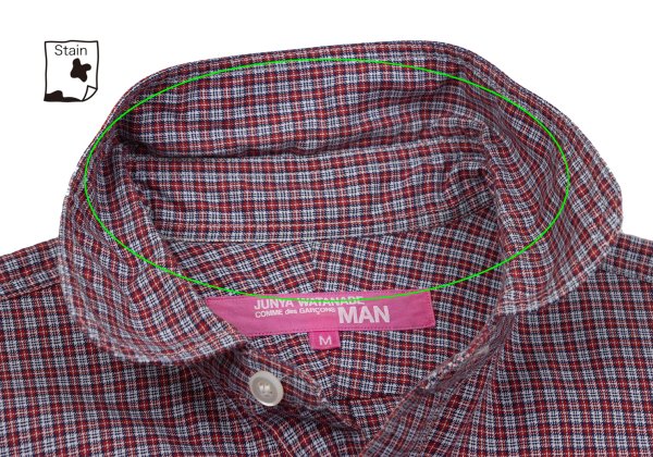 JUNYA WATANABE MAN PINK CDG Cotton Check Button-Up Size M