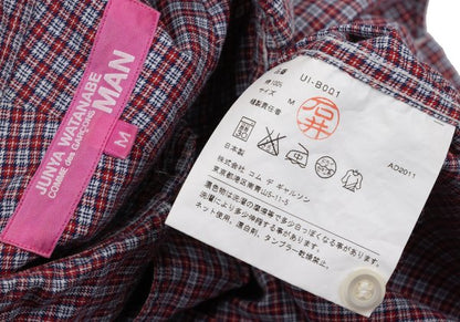 JUNYA WATANABE MAN PINK CDG Cotton Check Button-Up Size M