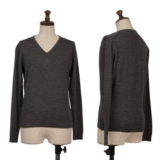 JOHN SMEDLEY demi Wool V-Neck Knit Sweater Gray Size SML