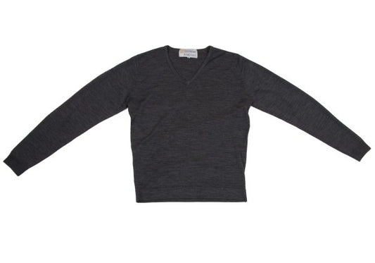 JOHN SMEDLEY demi Wool V-Neck Knit Sweater Gray Size SML