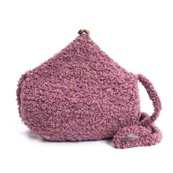 Sybilla Loop Tweed Clasp Shoulder Bag Pink