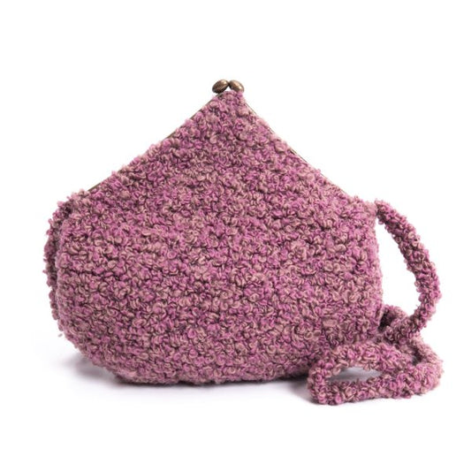 Sybilla Loop Tweed Clasp Shoulder Bag Pink