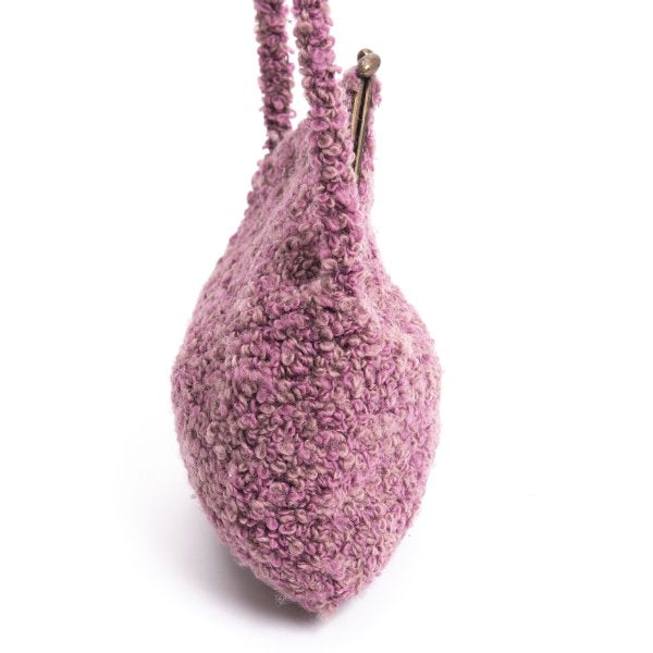 Sybilla Loop Tweed Clasp Shoulder Bag Pink