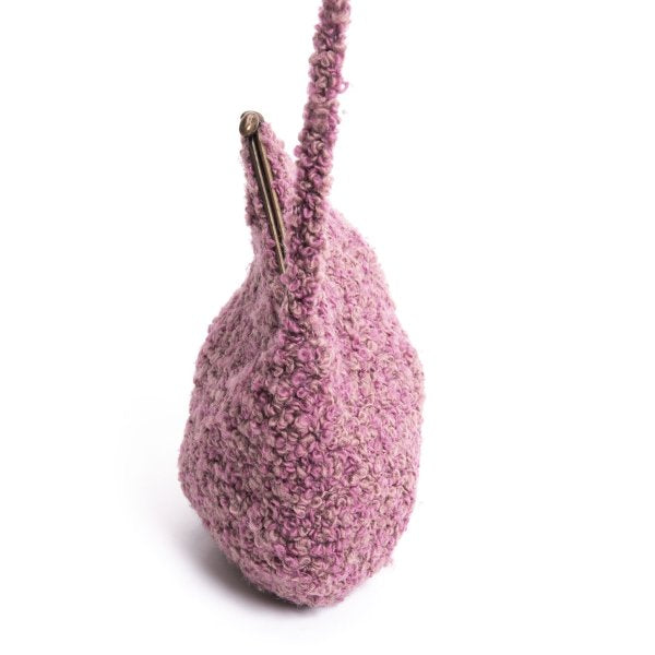 Sybilla Loop Tweed Clasp Shoulder Bag Pink