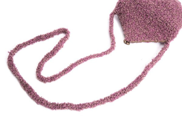 Sybilla Loop Tweed Clasp Shoulder Bag Pink
