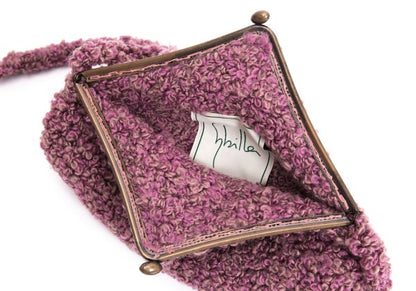 Sybilla Loop Tweed Clasp Shoulder Bag Pink