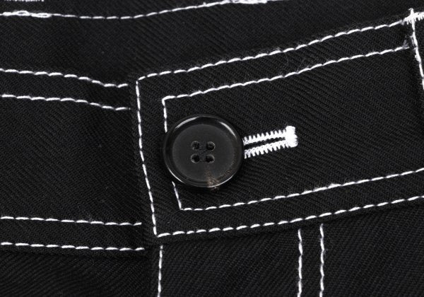 COMME des GARCONS SHIRT Poly-Wool White Pants Black Size XS