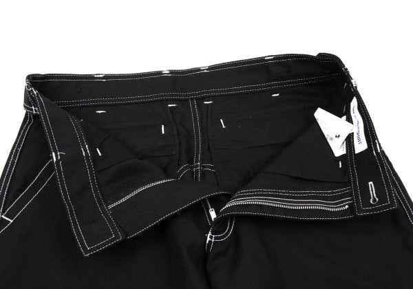 COMME des GARCONS SHIRT Poly-Wool White Pants Black Size XS