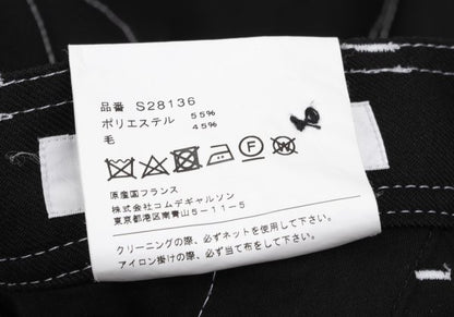 COMME des GARCONS SHIRT Poly-Wool White Pants Black Size XS