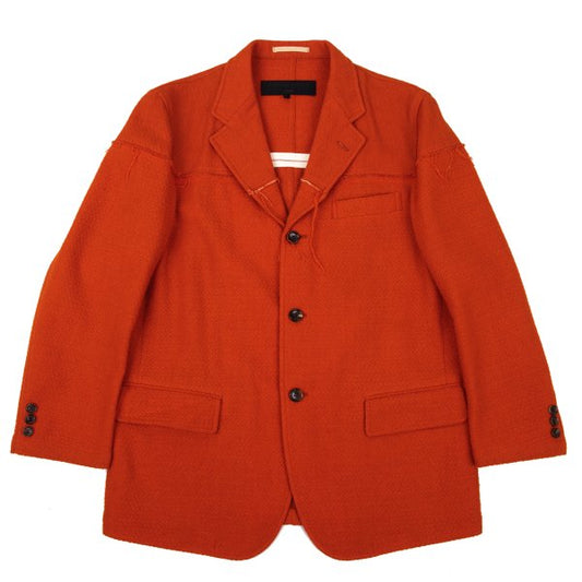COMME des GARCONS HOMME Raw Edge Wool Jacket Orange Size S