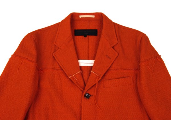 COMME des GARCONS HOMME Raw Edge Wool Jacket Orange Size S