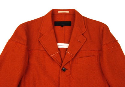 COMME des GARCONS HOMME Raw Edge Wool Jacket Orange Size S