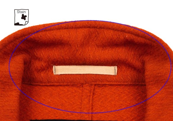 COMME des GARCONS HOMME Raw Edge Wool Jacket Orange Size S