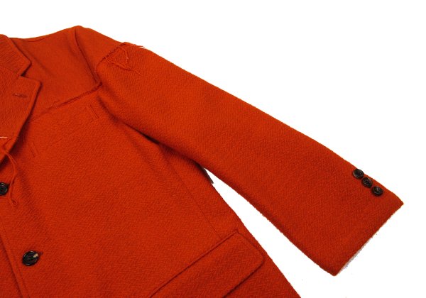 COMME des GARCONS HOMME Raw Edge Wool Jacket Orange Size S
