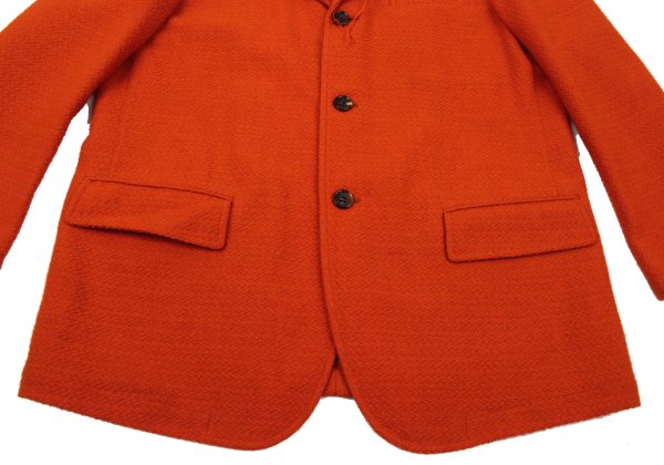 COMME des GARCONS HOMME Raw Edge Wool Jacket Orange Size S