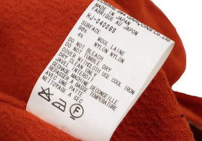 COMME des GARCONS HOMME Raw Edge Wool Jacket Orange Size S