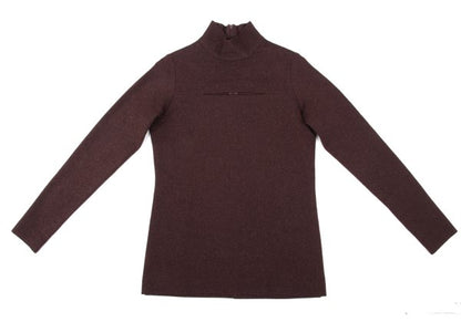 ROMEO GIGLI Lame Front Cutout Blouse Bordeaux Size 9T