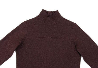 ROMEO GIGLI Lame Front Cutout Blouse Bordeaux Size 9T