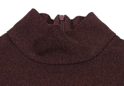 ROMEO GIGLI Lame Front Cutout Blouse Bordeaux Size 9T