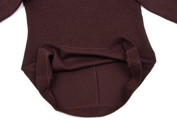 ROMEO GIGLI Lame Front Cutout Blouse Bordeaux Size 9T