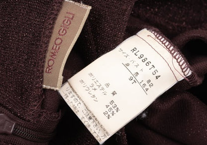 ROMEO GIGLI Lame Front Cutout Blouse Bordeaux Size 9T