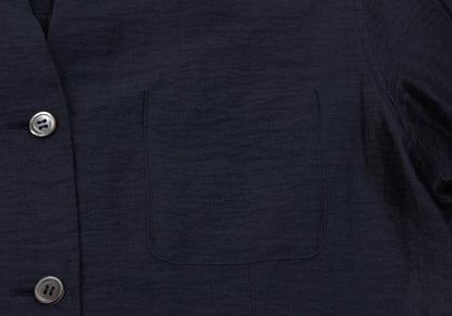 ROMEO GIGLI Linen Nylon Sheer Blouse Blue Shirt Size 9T