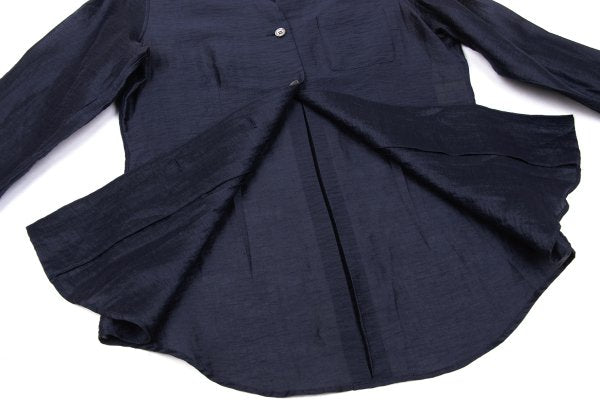 ROMEO GIGLI Linen Nylon Sheer Blouse Blue Shirt Size 9T